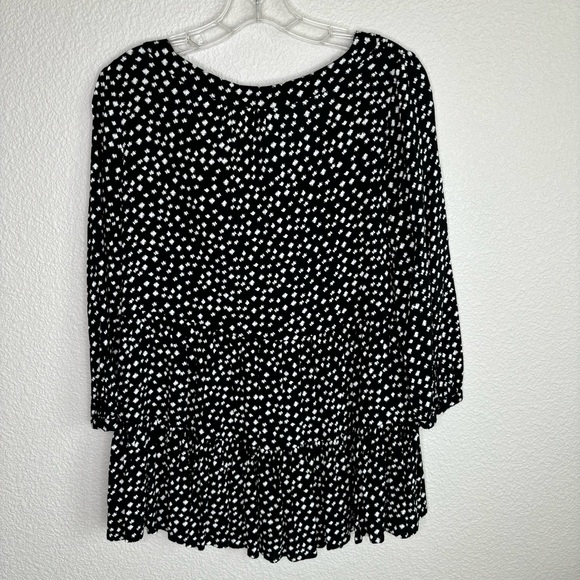 Anthropologie Maeve Lila Ruffle Tiered Flowy Button Down Tunic Shirt Medium - Picture 9 of 13